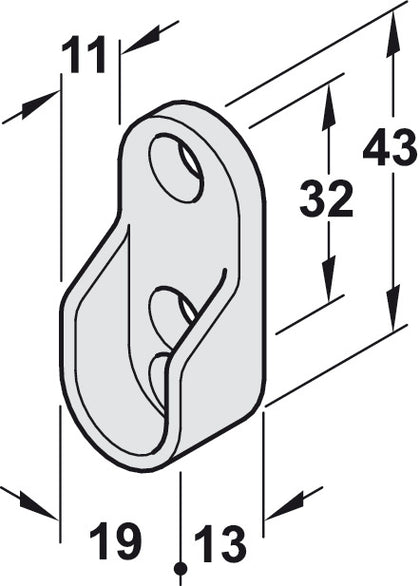 W/Robe Rail (Oval) End Supp Screw ZA NP