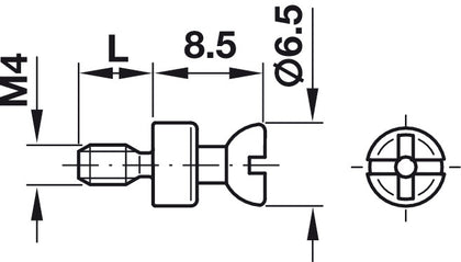 Rafix Connect Bolt M4x7.5mm St Galv