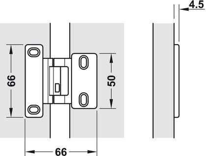 240D SS Hinge 10-13mm Doors Half Hospa