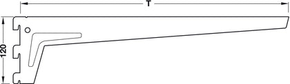 Flange Bracket 3 Hk 120x480mm 65kg Slv