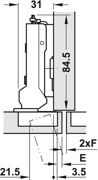 Tiomos 110D Hinge Click SC Hlf Night/Ant