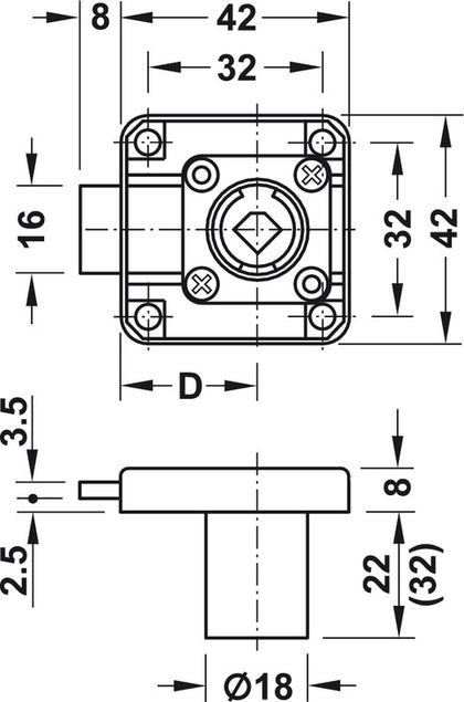 Symo3000 Rim Lockcase 23/32mm DR NP