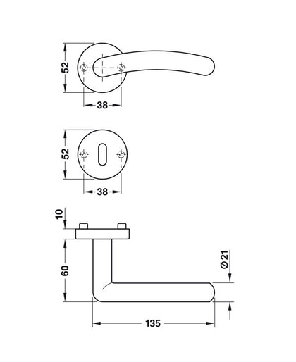 HL06 Lvr Set D53.5mm Std KW 304 PSS