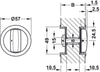 WC Sld Dr Mortice Hooklock Set 67.5mm NP