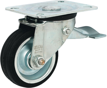 D80mm Castor Swivel w Brake PL Galv