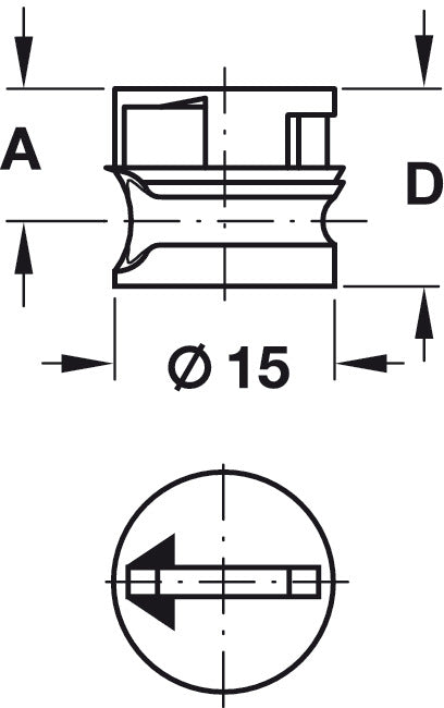 Minifix 15 Housing 15/16mm wo Rim White