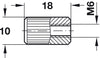 Sleeve Ribbed M6 D10x18mm Pl Wht