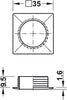 Push-Lock Square Rosette 19mm Pl PCP