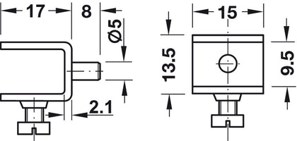 Gls Shelf Support D5/9mm Plug St NP