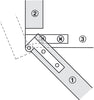 Corner Pivot Hinge wo Stop 50mm Brs Pol
