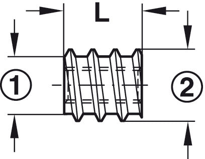 Screw-In Sleeve M6 D12x15mm St Brt