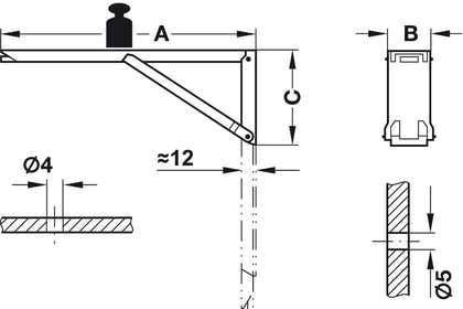 Hinged Spring Bracket 380mm Steel