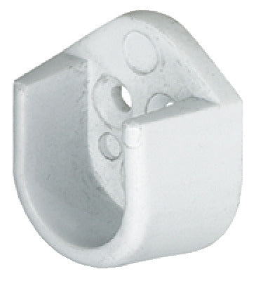 W/Robe Rail (Oval) End Supp Screw Pl Wht