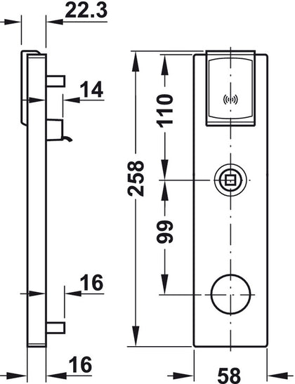 DT Lite Door Terminal LH 38-56mm Matt SS