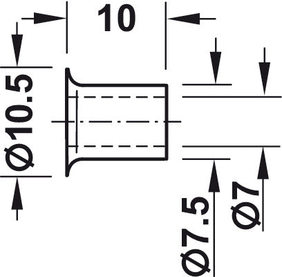 Socket D7.5mm Plug-In St NP