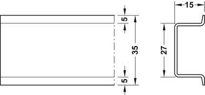 Top Hat Rail Length 2.0m St Y/Chr