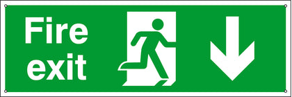 Sign 600x200mm-'Fire exit' man DOWN