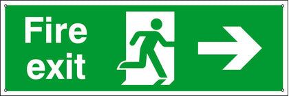 Sign 600x200mm-'Fire exit' man RH