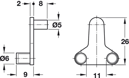 Gls Shelf Clamp D5/6-10mm Plug-In ZA NP