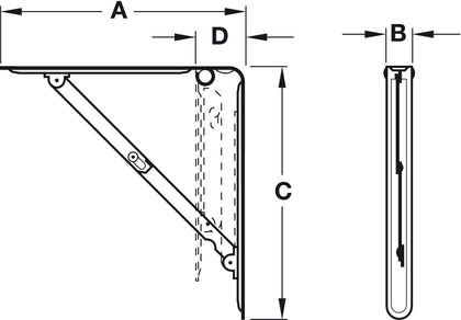 Bracket 320x310mm 25kg Steel Brown