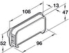 Inset Hdl ZA Pol Chr/Alu Col 112x40mm