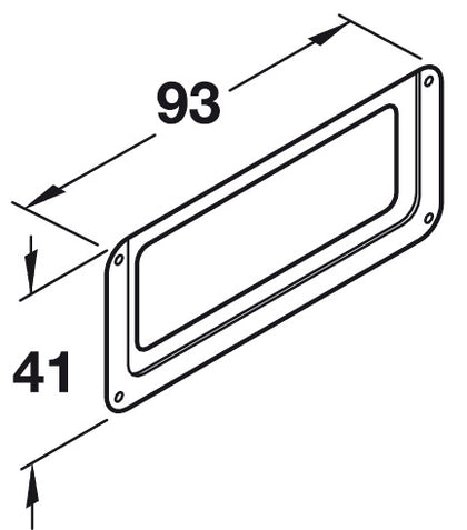 Label Frame Steel Sat Nkl Plt 93x42x2mm