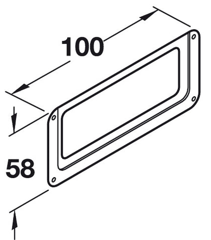 Label Frame Steel Sat Nkl Plt 100x58x2mm