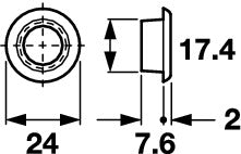 Module Sys Cyl Rosette D22mm Brass BP