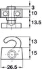 Espagnolette Catch Hooks D6mm Scr ZA/Pl
