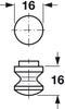 Mini Push-Lock Knob D16mm Pl PB