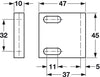 Angled Striking Plate 42x25x10mm Pl NP