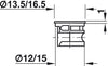 Minifix 15 Housing 12mm w Rim NP