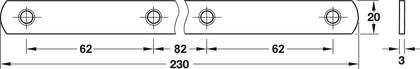 Door Panel Con.Plate 3.0x230mm St White