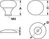 Mulberry Knob Brass Bru Cop D38x42mm