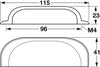 Mulberry Cup Hdl Brass Bru Cop 96mm cc