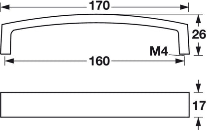 Mulberry D Pull Hdl Brs Pol Nkl 160mm cc
