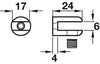 Gls Shelf Support 6mm Screw ZA PC