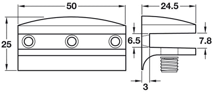 Gls Shelf Support 6mm Screw ZA PC