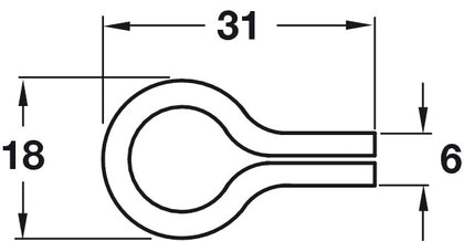 Shelf Support D6mm Loop Plug St EB