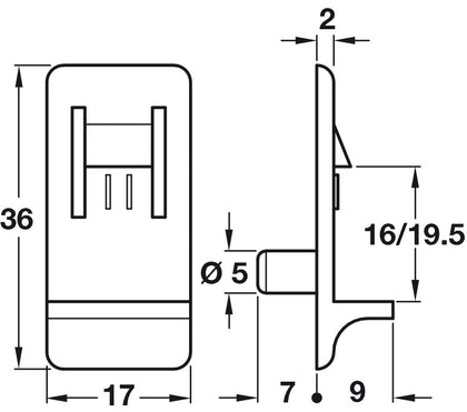 Shelf Retainer D5/19.5mm Plug Pl Trans
