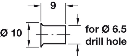 Socket D6.5mm Plug-In St FB