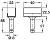 Pin/L Mount Plate Blk Galv St D8mm