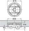 D70mm Roller Glide wo Brake 65kg Pl Blk