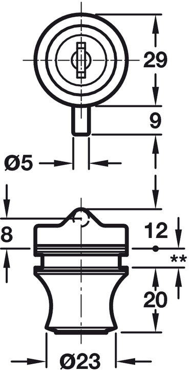 Glass Door Cyl Lock N7921PL MNP