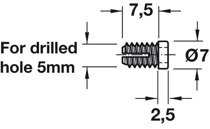 Arret Cabinet Connector D10mm Dowel Wht