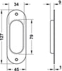 Flush Pull Hdl 127x45x9mm SSS