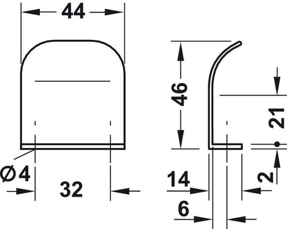 Ella Pull Handle ZA Matt Chrome 32mm cc