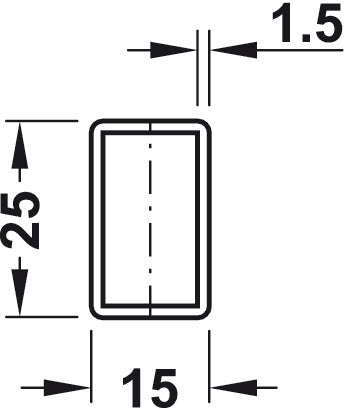 W/Robe Rail (Sqr) 25x15mm x2m M Brush