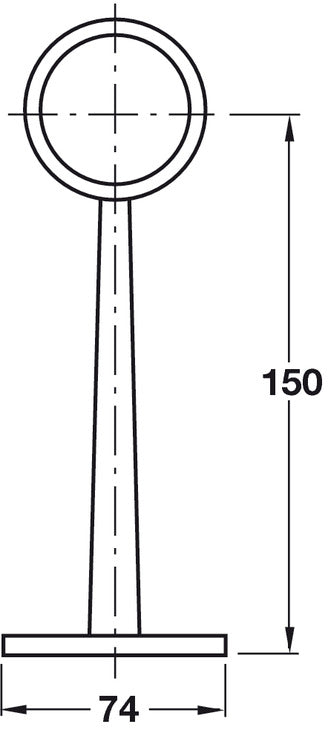 D51mm Upright Flat Centre Post Brs SN