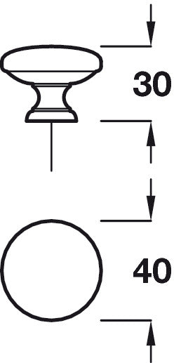 Carton Knob Brass Ant Brass D40x30mm